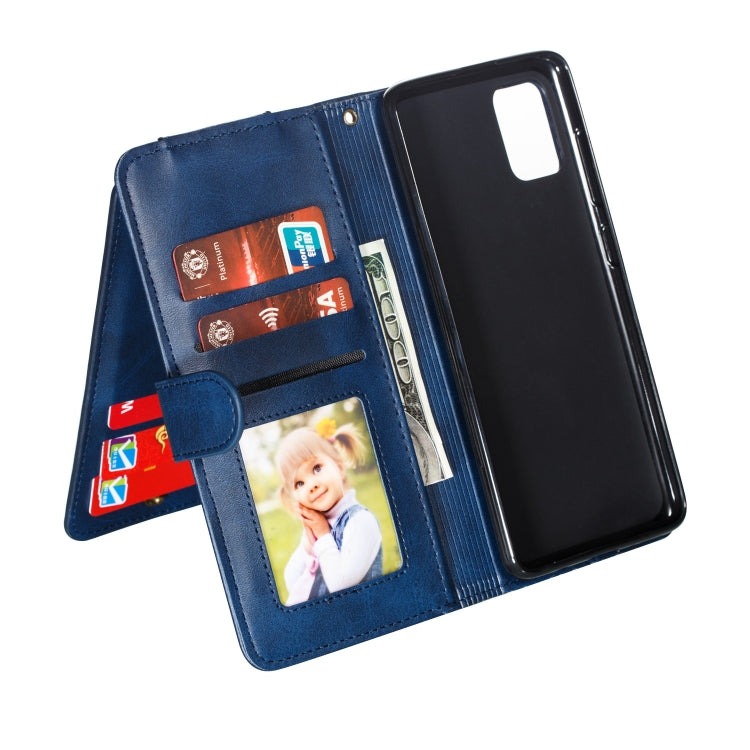 For Galaxy A51 Nine Card Zipper Bag Horizontal Flip Leather Case With Holder & Card Slots & Photo Frame & Wallet