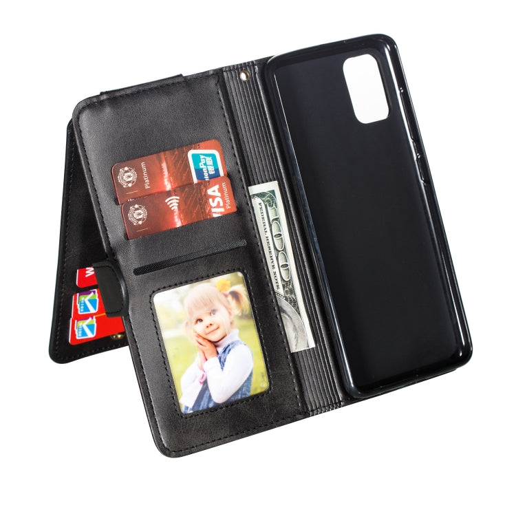 For Galaxy A51 Nine Card Zipper Bag Horizontal Flip Leather Case With Holder & Card Slots & Photo Frame & Wallet