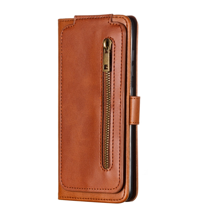 For Galaxy A51 Nine Card Zipper Bag Horizontal Flip Leather Case With Holder & Card Slots & Photo Frame & Wallet