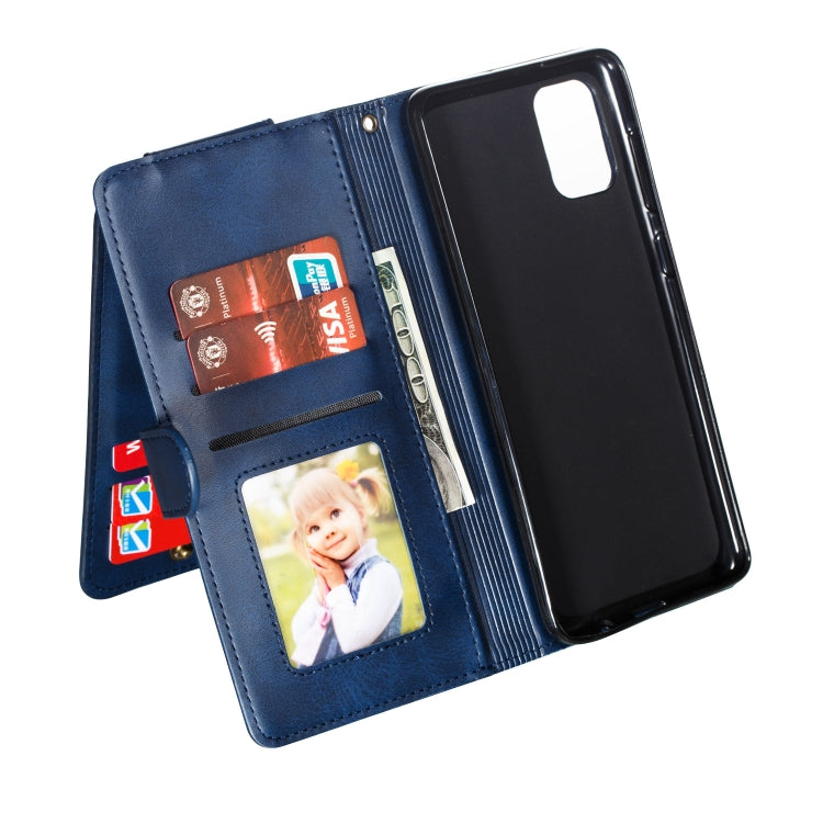 For Galaxy A71 Nine Card Zipper Bag Horizontal Flip Leather Case With Holder & Card Slots & Photo Frame & Wallet