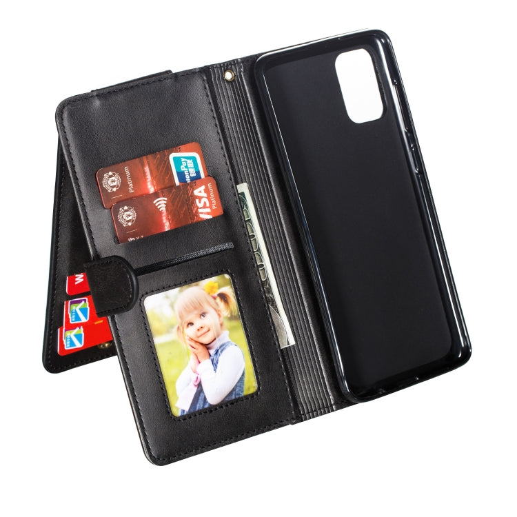 For Galaxy A71 Nine Card Zipper Bag Horizontal Flip Leather Case With Holder & Card Slots & Photo Frame & Wallet