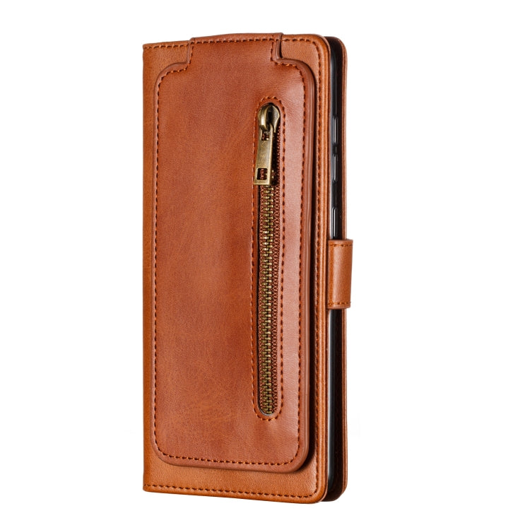 For Galaxy A71 Nine Card Zipper Bag Horizontal Flip Leather Case With Holder & Card Slots & Photo Frame & Wallet
