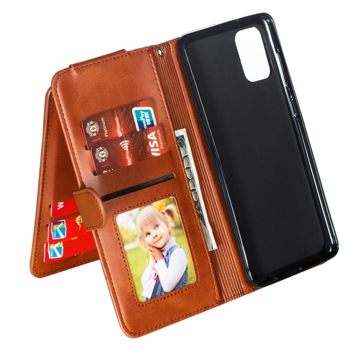 For Galaxy A71 Nine Card Zipper Bag Horizontal Flip Leather Case With Holder & Card Slots & Photo Frame & Wallet