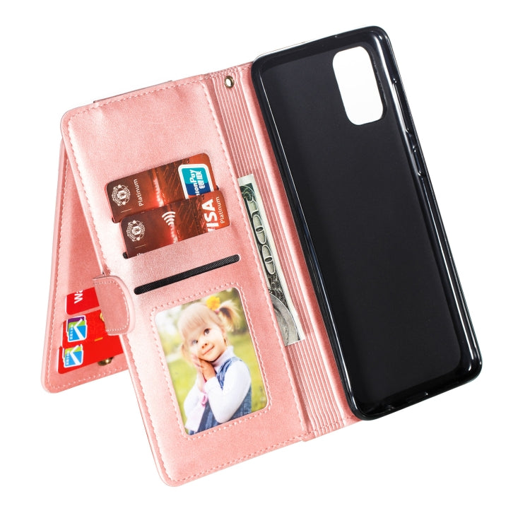 For Galaxy A71 Nine Card Zipper Bag Horizontal Flip Leather Case With Holder & Card Slots & Photo Frame & Wallet