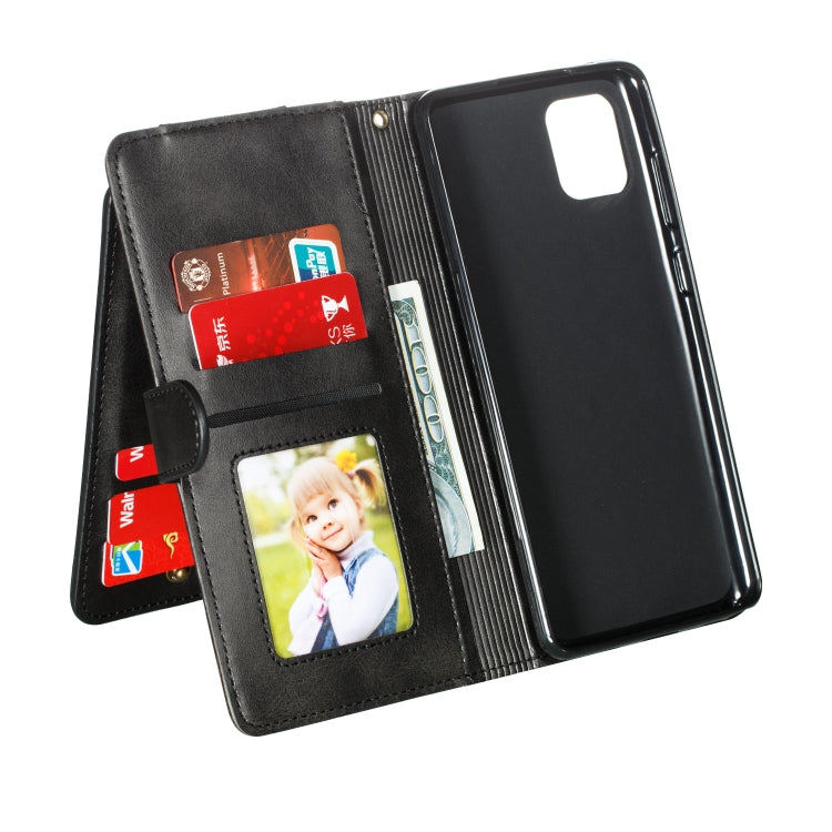 For Galaxy A81 Nine Card Zipper Bag Horizontal Flip Leather Case With Holder & Card Slots & Photo Frame & Wallet