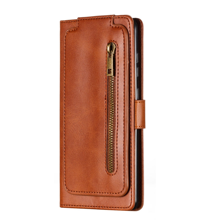 For Galaxy A81 Nine Card Zipper Bag Horizontal Flip Leather Case With Holder & Card Slots & Photo Frame & Wallet