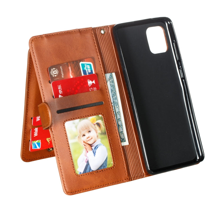 For Galaxy A81 Nine Card Zipper Bag Horizontal Flip Leather Case With Holder & Card Slots & Photo Frame & Wallet