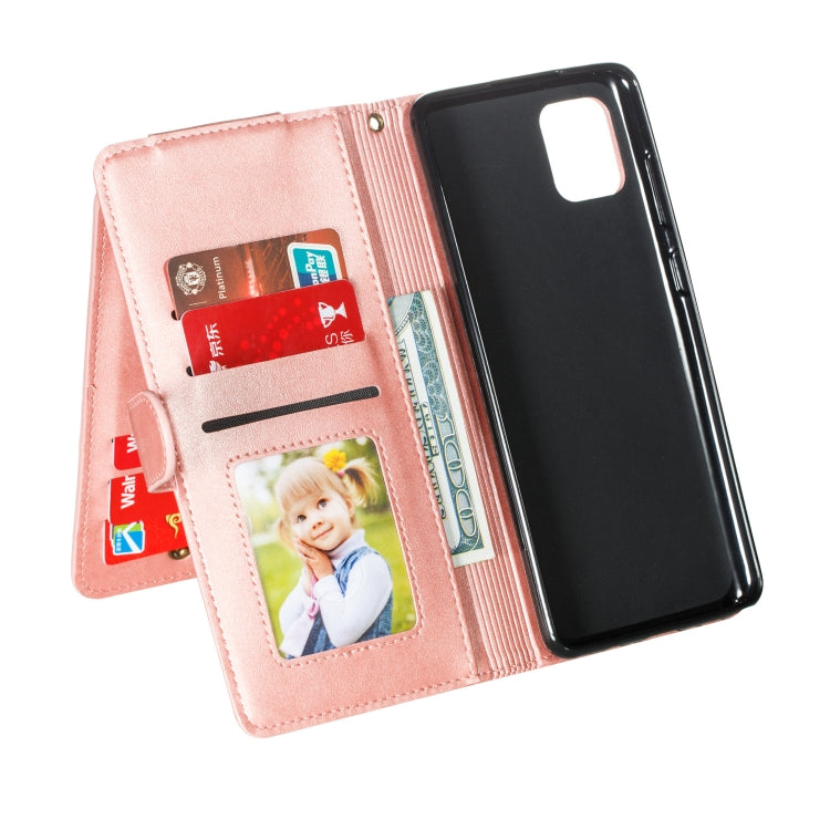 For Galaxy A81 Nine Card Zipper Bag Horizontal Flip Leather Case With Holder & Card Slots & Photo Frame & Wallet