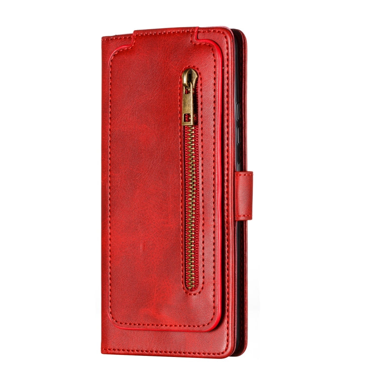 For Galaxy A91 Nine Card Zipper Bag Horizontal Flip Leather Case With Holder & Card Slots & Photo Frame & Wallet