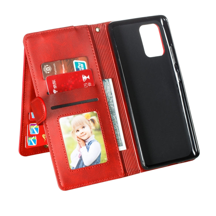 For Galaxy A91 Nine Card Zipper Bag Horizontal Flip Leather Case With Holder & Card Slots & Photo Frame & Wallet