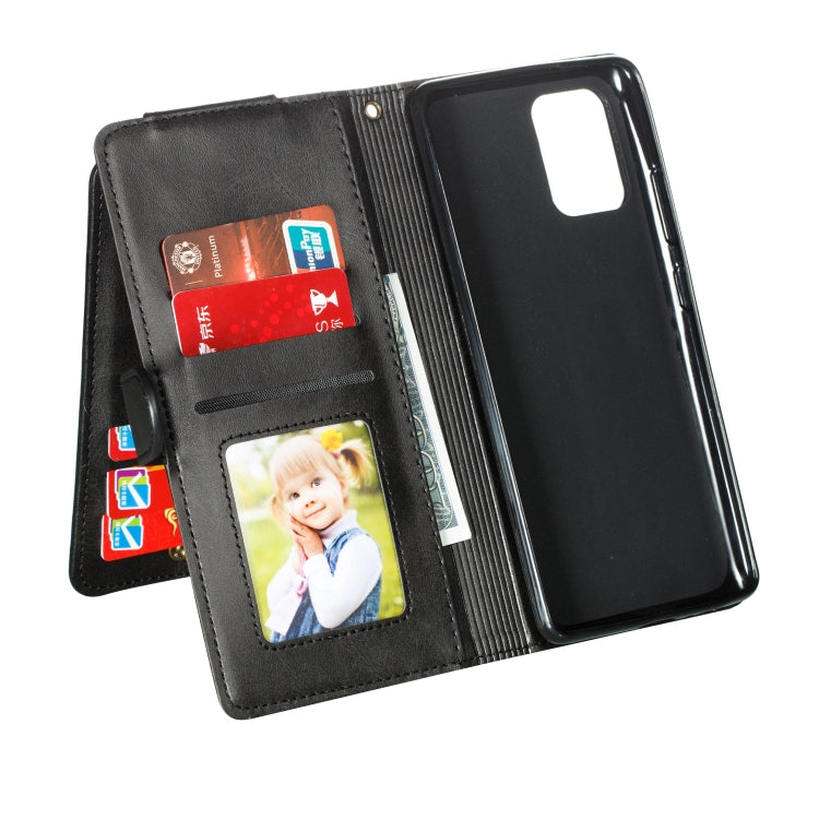 For Galaxy A91 Nine Card Zipper Bag Horizontal Flip Leather Case With Holder & Card Slots & Photo Frame & Wallet