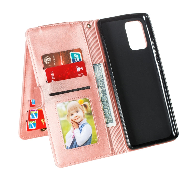 For Galaxy A91 Nine Card Zipper Bag Horizontal Flip Leather Case With Holder & Card Slots & Photo Frame & Wallet