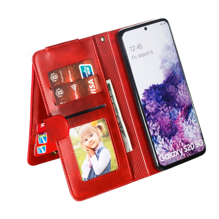 For Galaxy S20 Nine Card Zipper Bag Horizontal Flip Leather Case With Holder & Card Slots & Photo Frame & Wallet