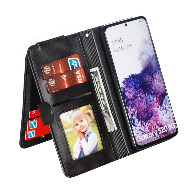 For Galaxy S20 Nine Card Zipper Bag Horizontal Flip Leather Case With Holder & Card Slots & Photo Frame & Wallet
