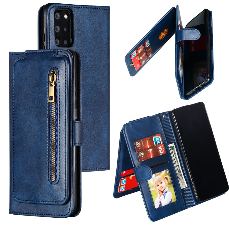 For Galaxy S20+ Nine Card Zipper Bag Horizontal Flip Leather Case With Holder & Card Slots & Photo Frame & Wallet