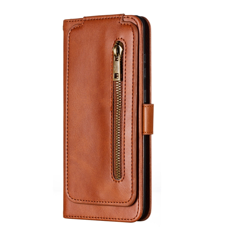 For Galaxy S20+ Nine Card Zipper Bag Horizontal Flip Leather Case With Holder & Card Slots & Photo Frame & Wallet