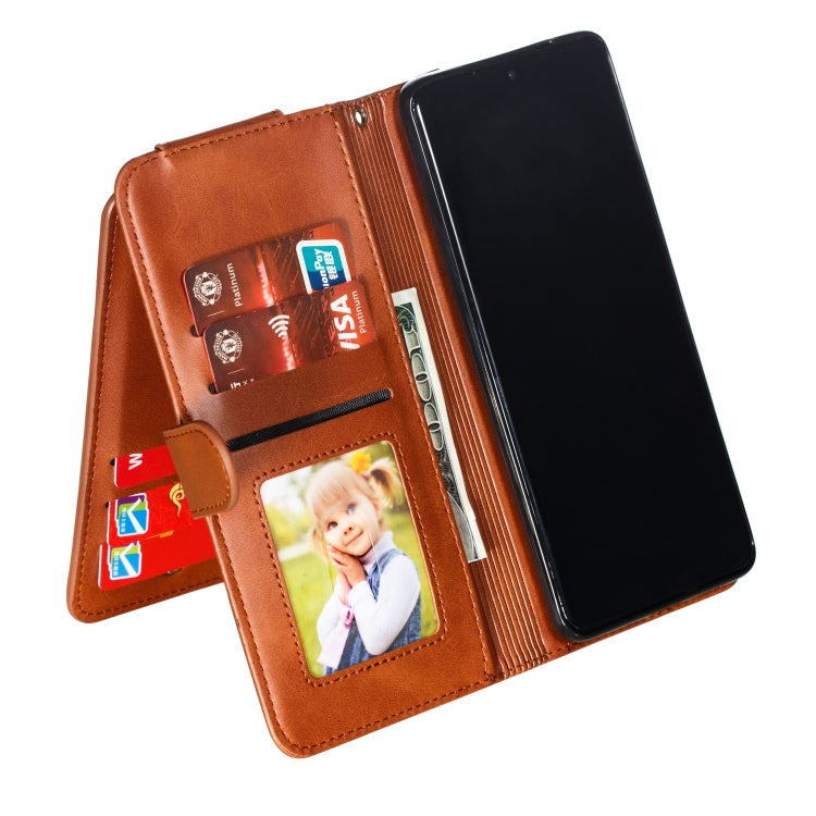 For Galaxy S20+ Nine Card Zipper Bag Horizontal Flip Leather Case With Holder & Card Slots & Photo Frame & Wallet