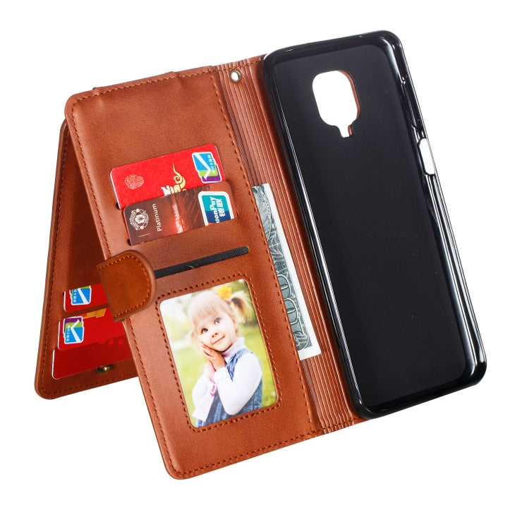 For Xiaomi Redmi  Note 9 Pro Nine Card Zipper Bag Horizontal Flip Leather Case With Holder & Card Slots & Photo Frame & Wallet