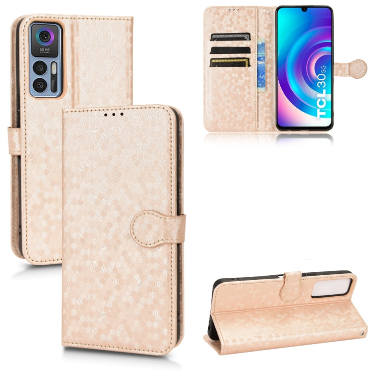 For TCL 30 5G Honeycomb Dot Texture Leather Phone Case