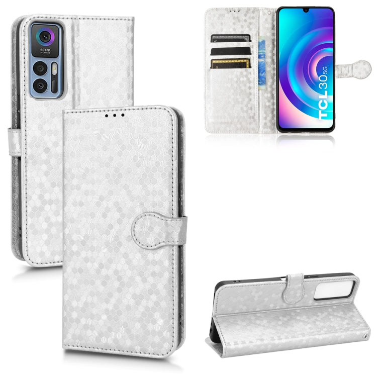 For TCL 30 5G Honeycomb Dot Texture Leather Phone Case