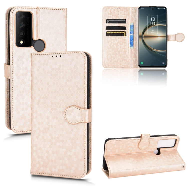 For TCL 30V 5G Honeycomb Dot Texture Leather Phone Case