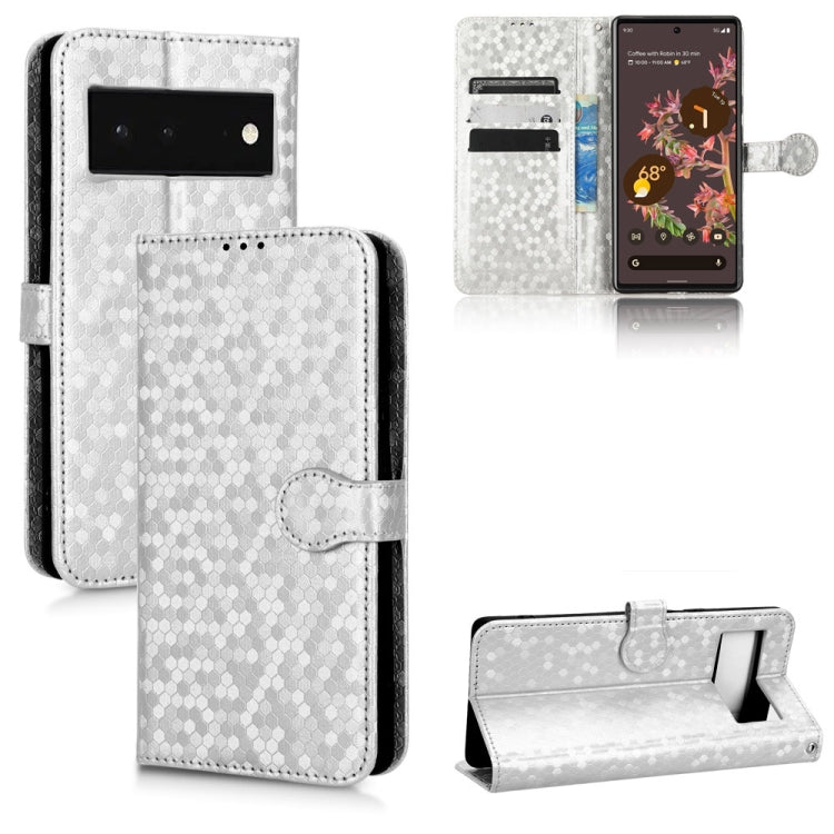 For Google Pixel 6 Honeycomb Dot Texture Leather Phone Case