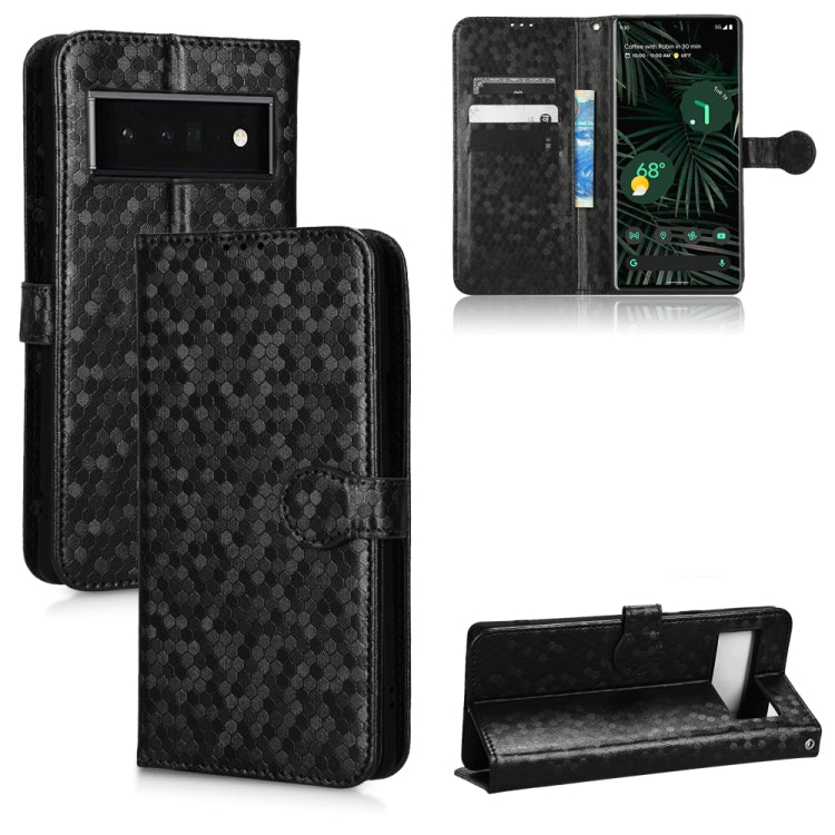 For Google Pixel 6 Pro Honeycomb Dot Texture Leather Phone Case