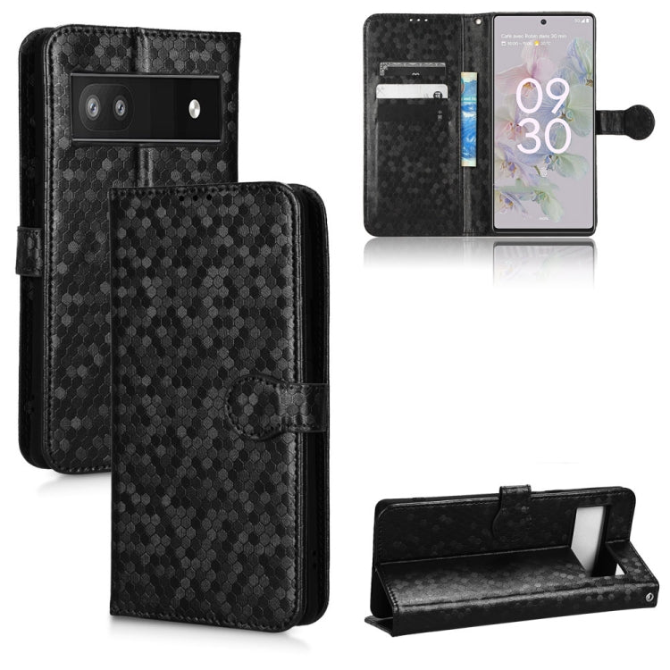 For Google Pixel 6a Honeycomb Dot Texture Leather Phone Case