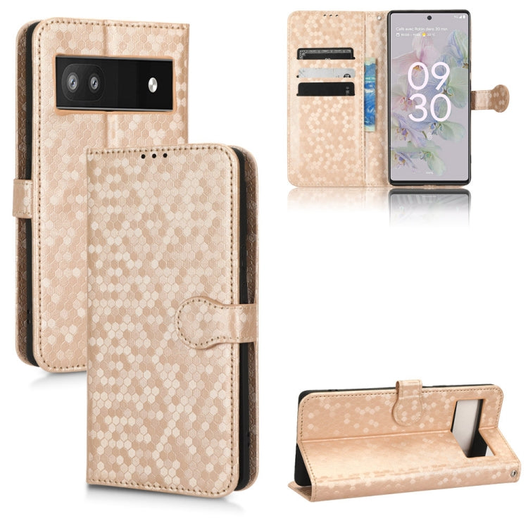 For Google Pixel 6a Honeycomb Dot Texture Leather Phone Case