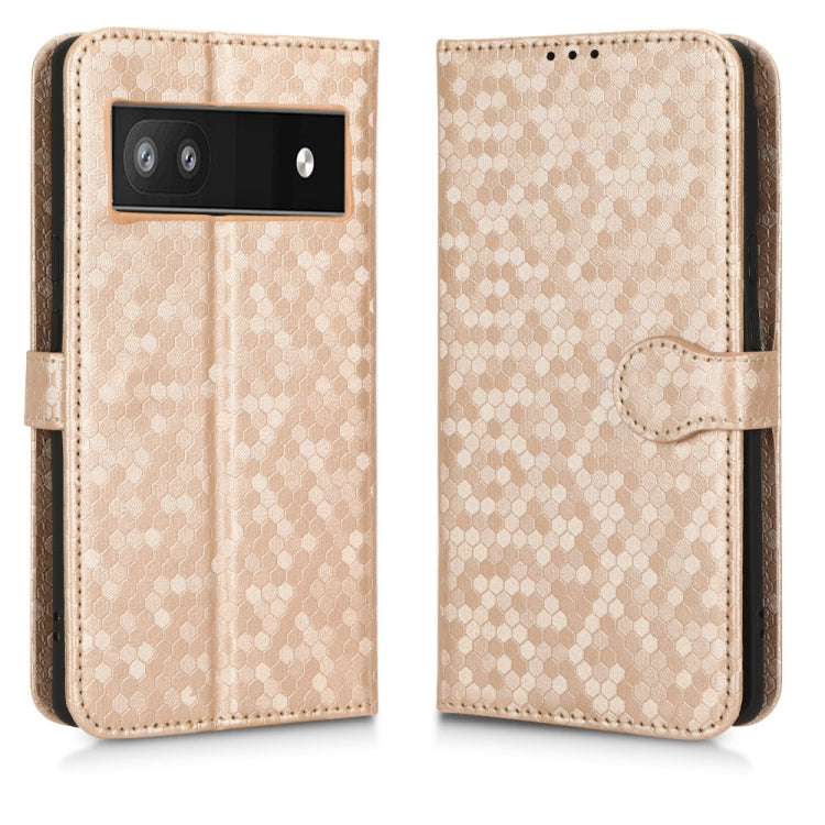 For Google Pixel 6a Honeycomb Dot Texture Leather Phone Case