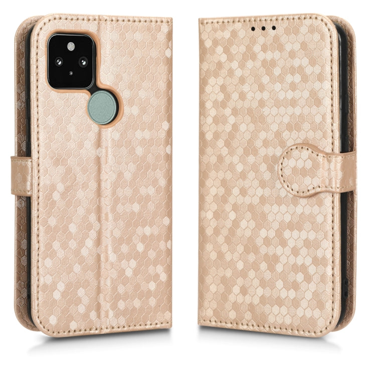 For Google Pixel 5 Honeycomb Dot Texture Leather Phone Case