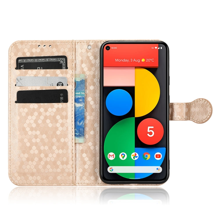For Google Pixel 5 Honeycomb Dot Texture Leather Phone Case