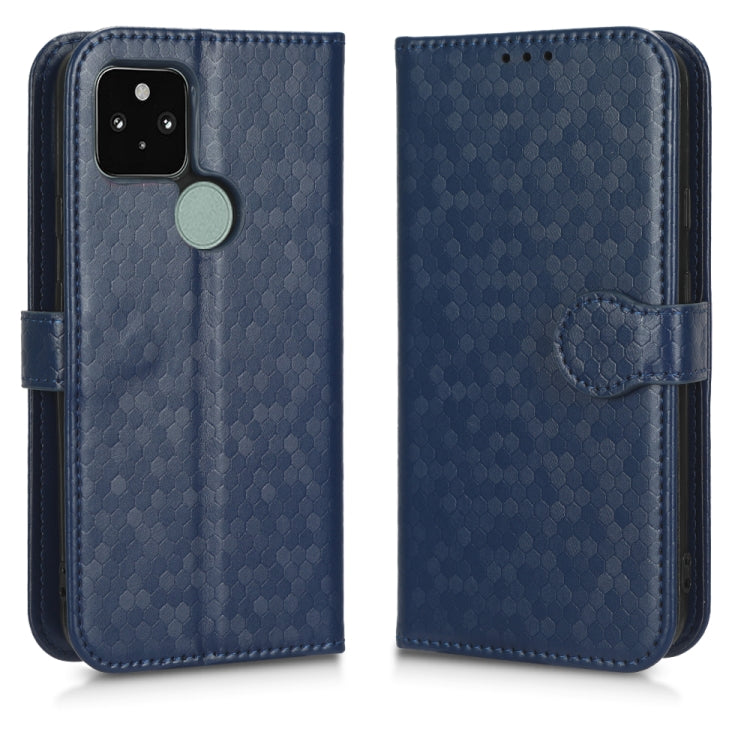 For Google Pixel 5 Honeycomb Dot Texture Leather Phone Case