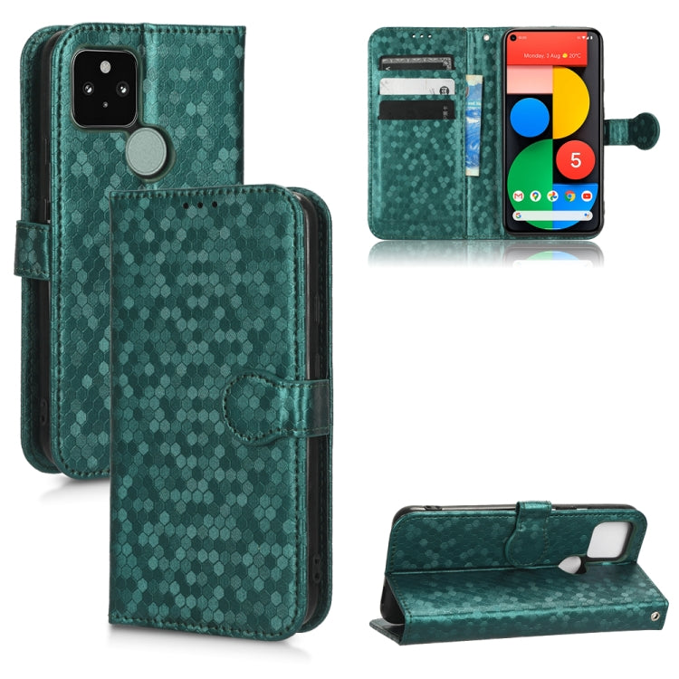 For Google Pixel 5 Honeycomb Dot Texture Leather Phone Case