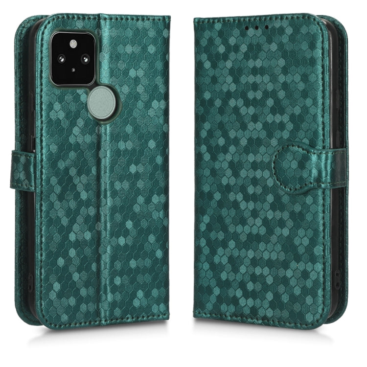 For Google Pixel 5 Honeycomb Dot Texture Leather Phone Case