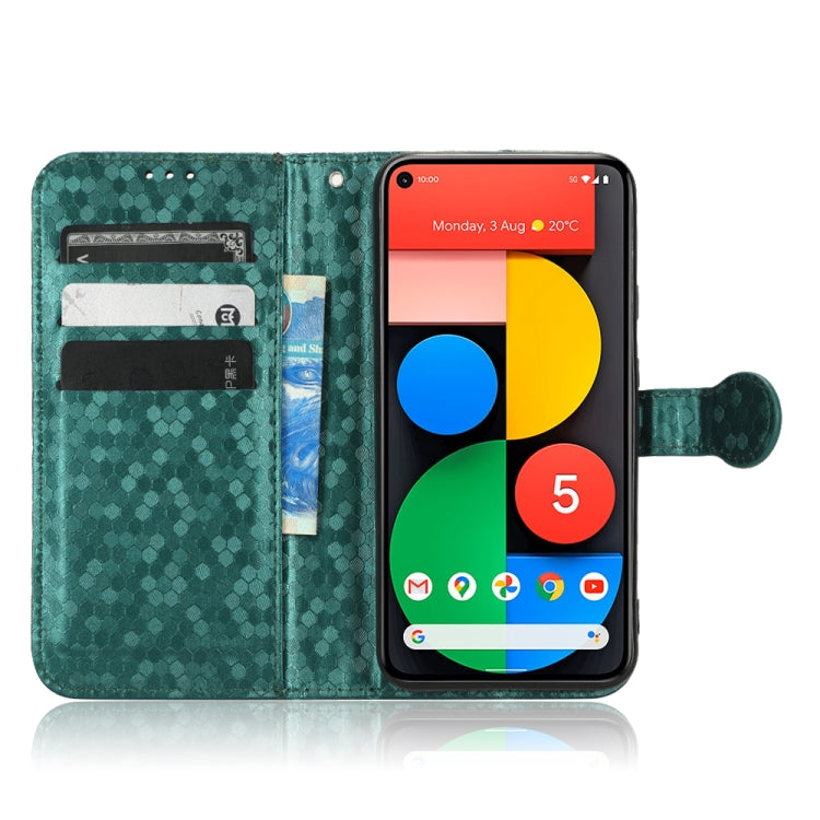For Google Pixel 5 Honeycomb Dot Texture Leather Phone Case