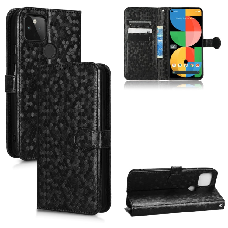 For Google Pixel 5a 5G Honeycomb Dot Texture Leather Phone Case