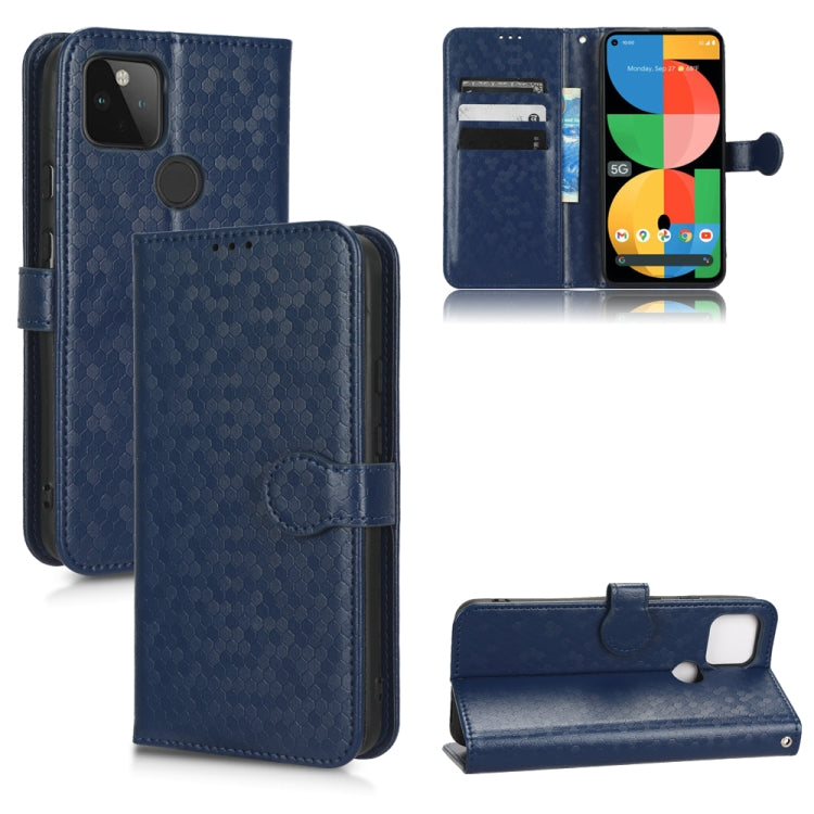 For Google Pixel 5a 5G Honeycomb Dot Texture Leather Phone Case