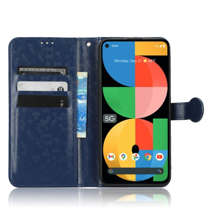 For Google Pixel 5a 5G Honeycomb Dot Texture Leather Phone Case