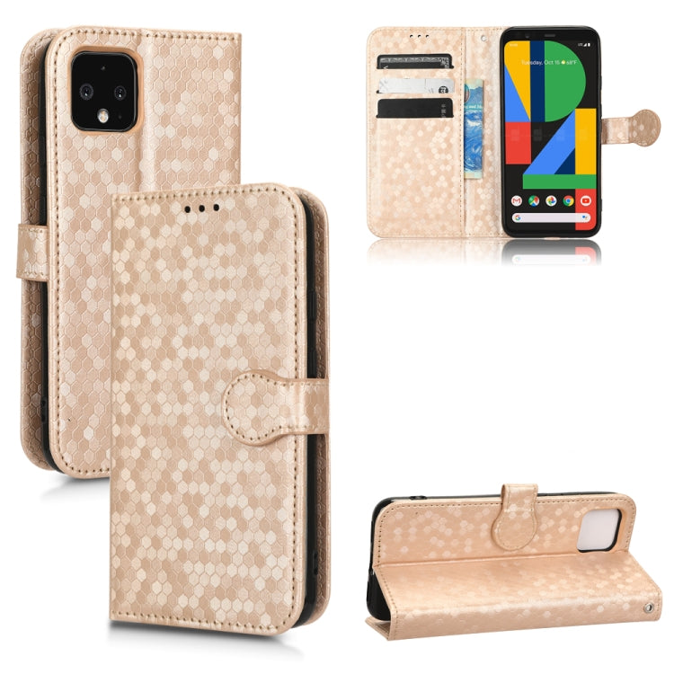 For Google Pixel 4 XL Honeycomb Dot Texture Leather Phone Case