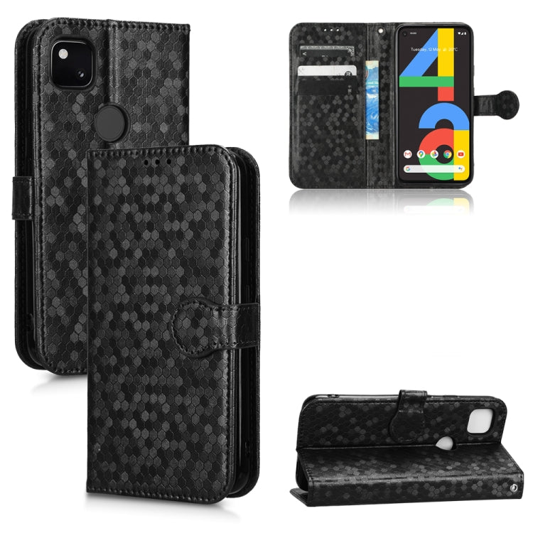 For Google Pixel 4a Honeycomb Dot Texture Leather Phone Case