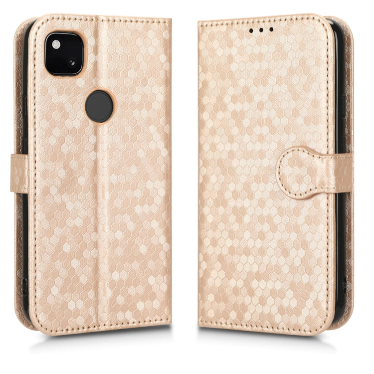 For Google Pixel 4a Honeycomb Dot Texture Leather Phone Case