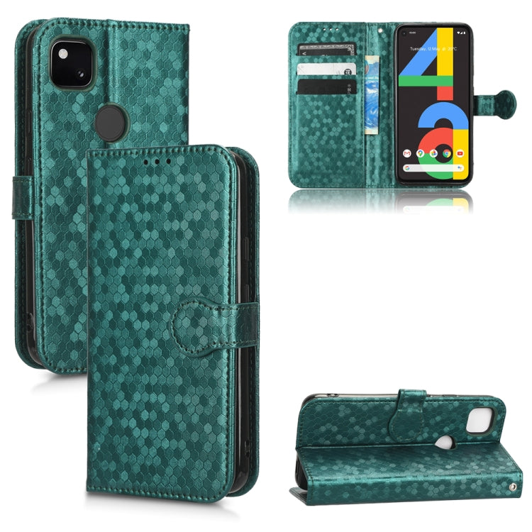 For Google Pixel 4a Honeycomb Dot Texture Leather Phone Case