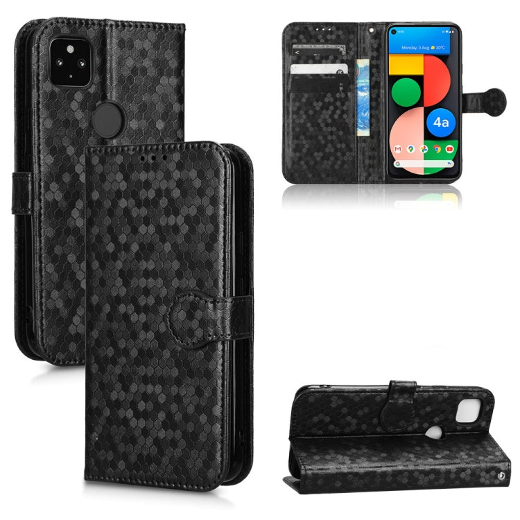 For Google Pixel 4a 5G Honeycomb Dot Texture Leather Phone Case
