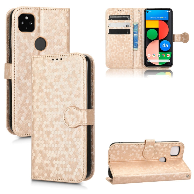 For Google Pixel 4a 5G Honeycomb Dot Texture Leather Phone Case