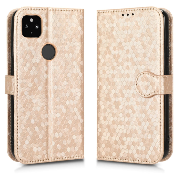 For Google Pixel 4a 5G Honeycomb Dot Texture Leather Phone Case