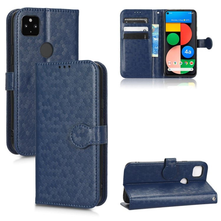 For Google Pixel 4a 5G Honeycomb Dot Texture Leather Phone Case