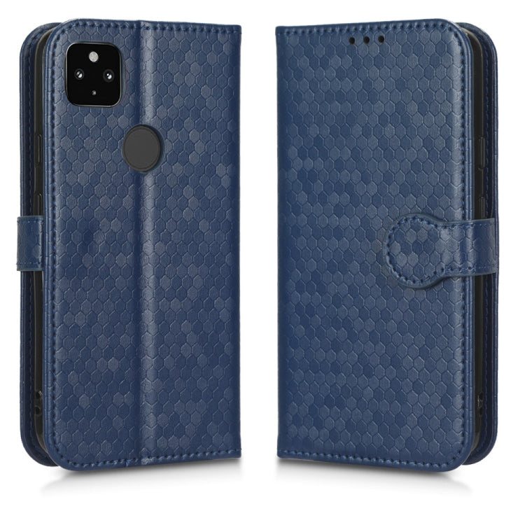 For Google Pixel 4a 5G Honeycomb Dot Texture Leather Phone Case