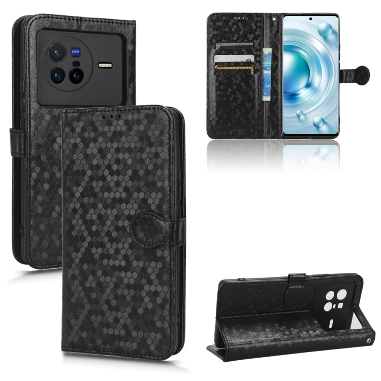 For vivo X80 Honeycomb Dot Texture Leather Phone Case