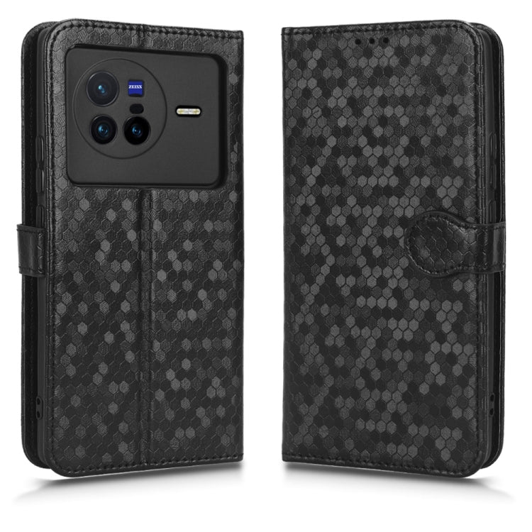 For vivo X80 Honeycomb Dot Texture Leather Phone Case